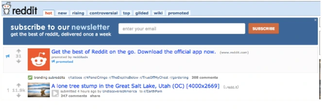 How are posts selected for Reddit front page