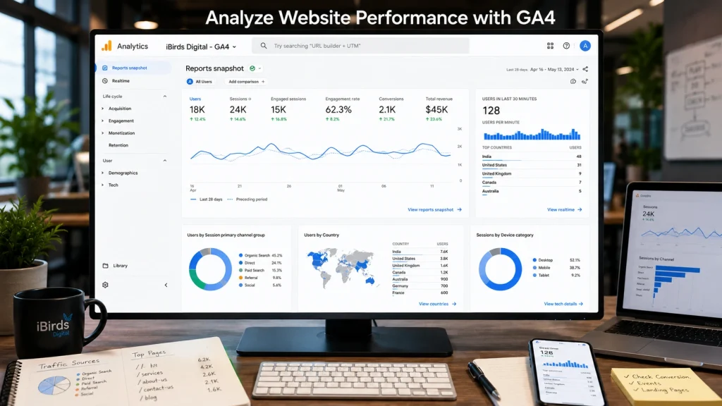 google analytics performance analysis screen