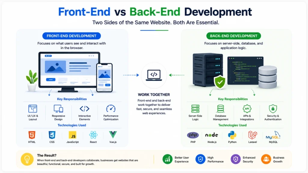 What Is the Difference Between Front-End and Back-End Development