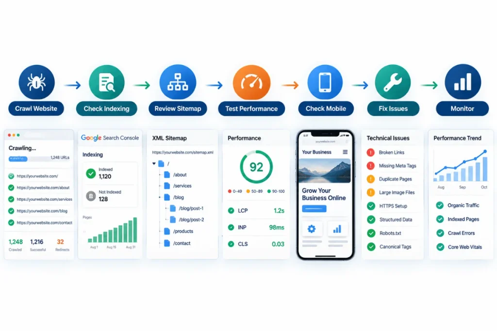 Technical SEO audit process for website optimization
